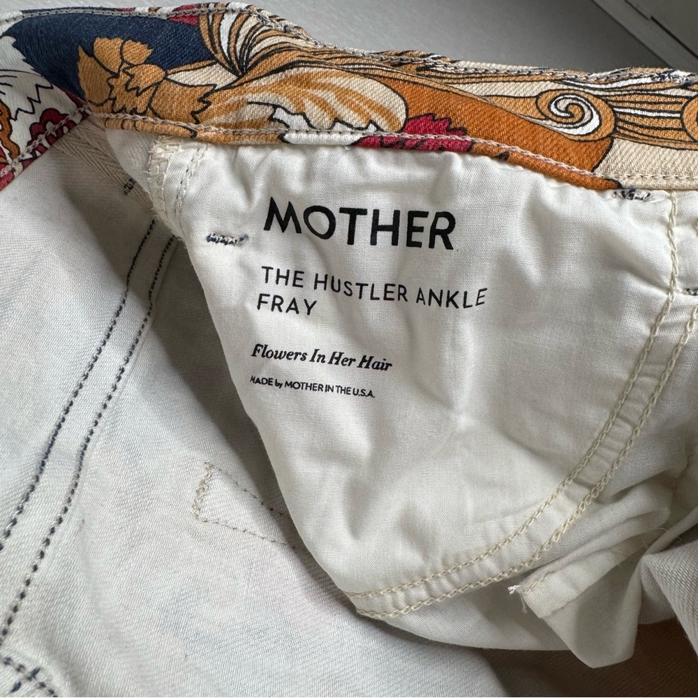 Mother The Hustler Ankle Fray Flower in Her Hair Multicolor Floral Size 31 - Picture 8 of 11
